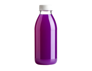 Purple drink in a clear bottle