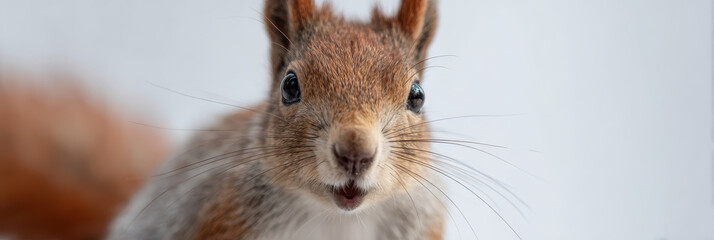Surprised squirrel with wide eyes and open mouth