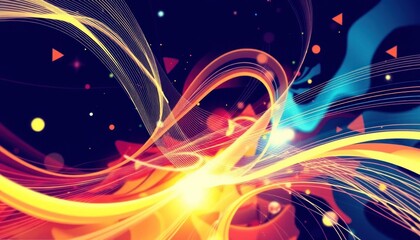 Abstract swirling light streaks, vibrant colors