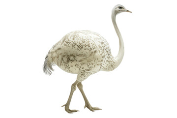 Full view of ostrich bird standing on transparent background