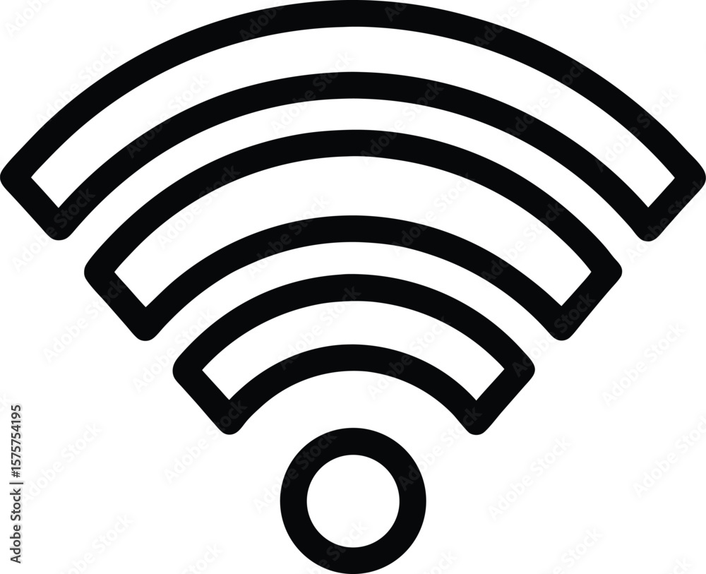 Fototapete Wi-fi icon . Internet symbol. Network icon. Wi-fi symbol. Internet sign. Wireless network round outline vector icon. Stock vector illustration.