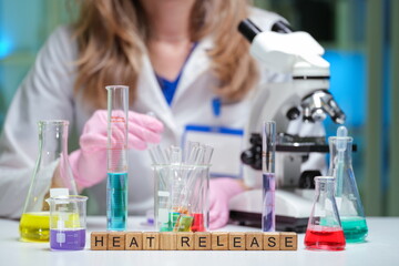 A dedicated scientist conducts an engaging chemistry experiment showcasing heat energy release and...