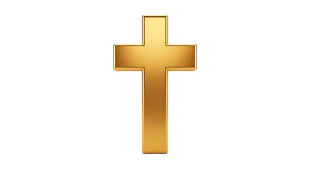 Obraz premium Elegant golden christian cross symbol isolated on a white studio background