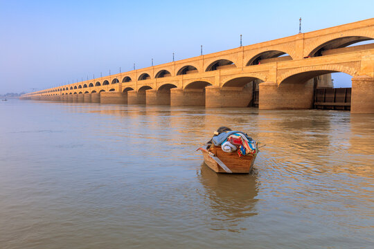 The Sukkur Barrage, also known as Lloyd Barrage, is a large barrage (weir) on the Indus River in Sukkur, Sindh, Pakistan