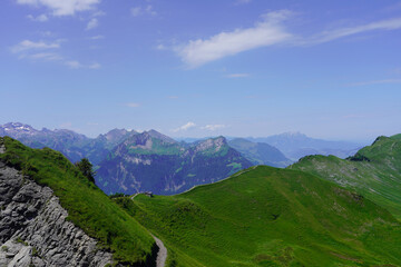 Fototapeta premium The views on the Stoos Ridge Hike, Switzerland 