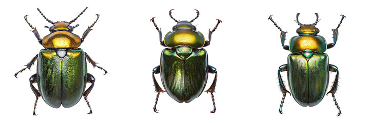 Set of scarab beetles isolated on transparent background PNG