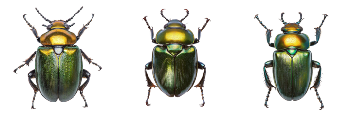 Set of scarab beetles isolated on transparent background PNG