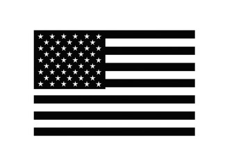 black and white United States flags