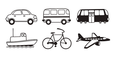 Fototapeta premium Set of 6 transportation icons vector