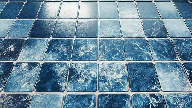 Blue tiles creating a modern and stylish floor