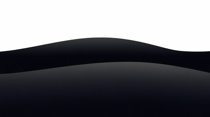 Abstract graphic design with layered black and white wavy shapes.