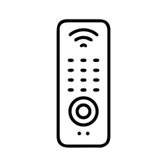 Obraz premium Remote control icon shows interaction, electronics, and smart devices. Use in TV, media, or smart home visuals.