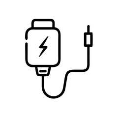 Charger icon stands for energy, power supply, and mobile use. Great for technology products, energy apps, or UI elements.