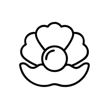 Pearl in shell icon symbolizes luxury, nature, and elegance. Perfect for jewelry brands, ocean-themed visuals, beauty products, or luxury packaging design. The pearl icon conveys value and natural bea