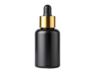 Elegant black dropper bottle isolated display
