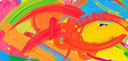 Abstract painted brushstrokes, vibrant colors, dynamic texture, ideal for backgrounds, expressionism, design