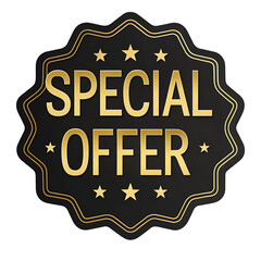 Eye Catching Black and Gold Special Offer Badge for Marketing Promotions