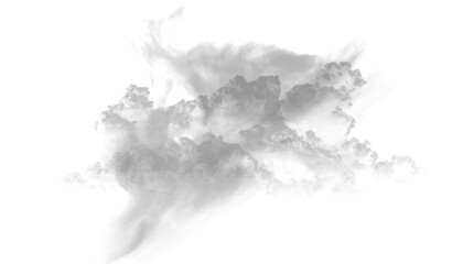 A dramatic cloud formation swirls, isolated on transparent background
