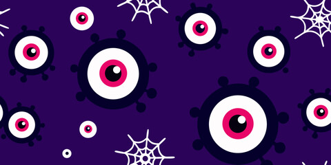 Colorful monster and circle seamless pattern design vector illustration
