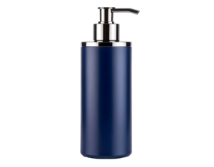 Navy blue lotion pump bottle isolated