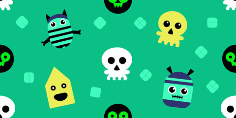 Cute cartoon seamless pattern with funny colorful birds and flowers