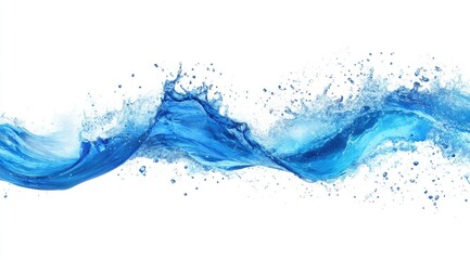 Water waves, splashes, blue