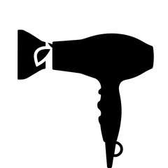 Silhouette of hairdryer with leaf symbol, eco-friendly styling technology
