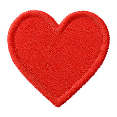 An embroidered red heart patch evokes love and romance transparent background