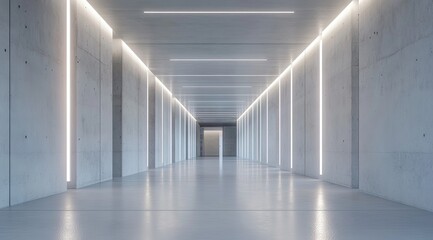 Fototapeta premium Empty concrete hallway with bright light