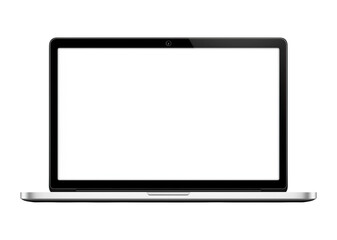 Modern laptop display showcasing its sleek design against transparent background