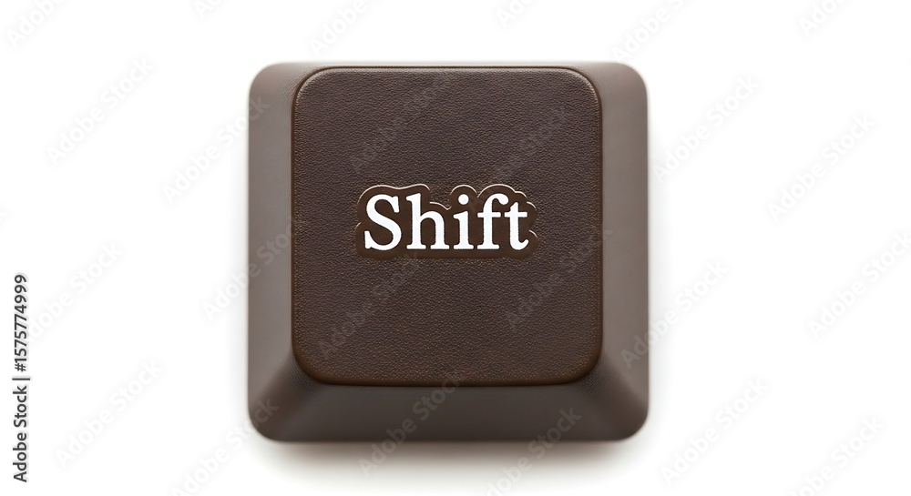Poster Close-up of a single shift key from a computer keyboard isolated on white