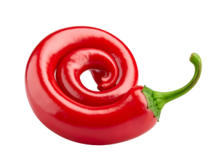 Red chili pepper in curled shape