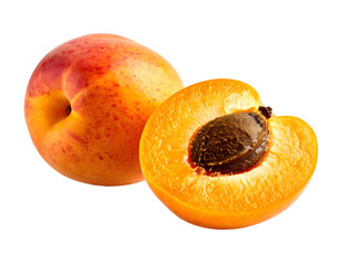Studio shot of ripe halved apricot