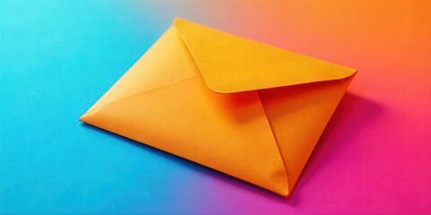 A Vibrant Orange Envelope on a Colorful Background Ready for a Special Message