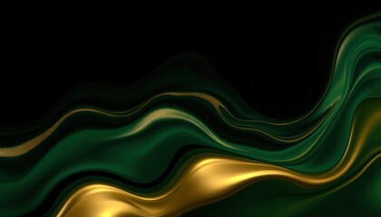 Abstract swirling gold and green