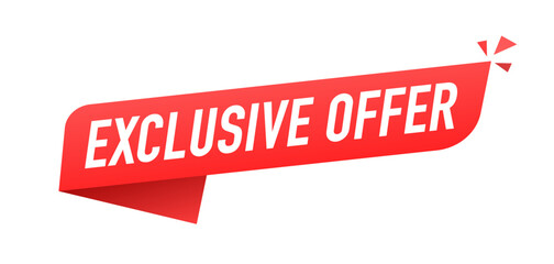 Exclusive offer banner, sign announcement design with megaphone. Special offer price sign. Advertising discounts symbol. Web element or template design. Vector Illustration