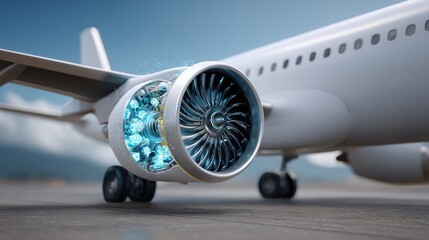 Modern jet engine detail