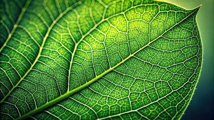 Obraz premium A serene green leaf with intricate veins and delicate edges