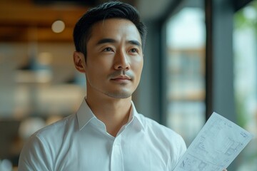 Asian engineer working in a home construction area, overseeing the progress of residential development projects, Generative AI
