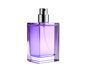 Elegant purple fragrance bottle on black
