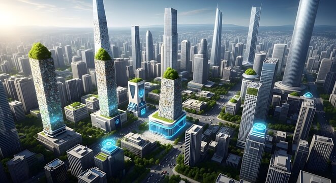 AI waste sorting stations turning trash into building materials in future cities

