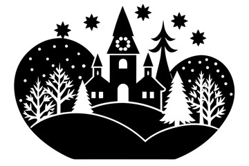 Vector art of silhouette of  