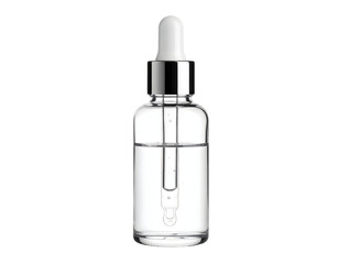Clear serum in glass bottle mockup