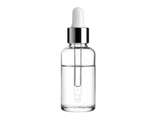 Clear serum in glass bottle mockup