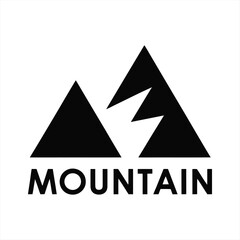 Minimalist Black And White Mountain Logo design, Logo Design, Mountain Logo Design