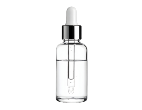 Clear serum in glass bottle mockup