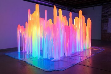 Smears of neon paint