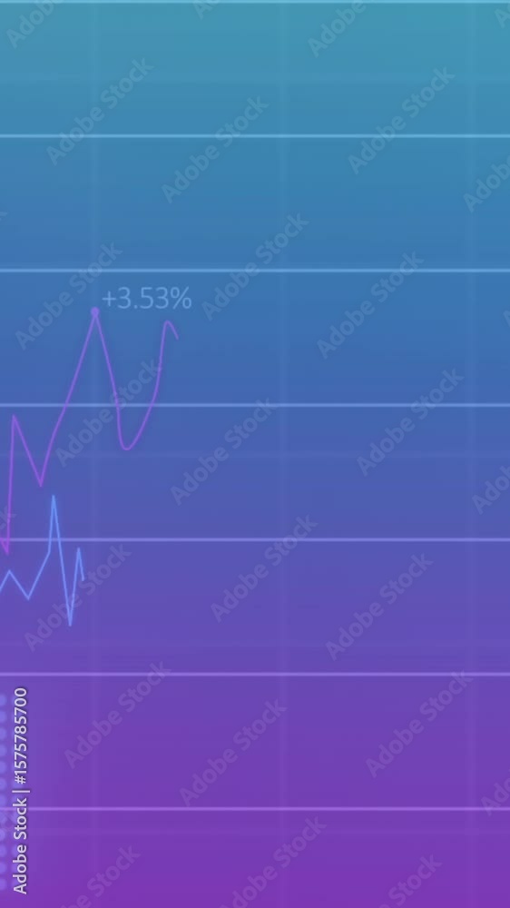 Poster Animation of multiple graphs with numbers over grid pattern against gradient background