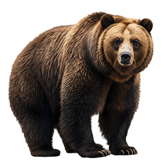Fototapeta premium Grizzly Bear A Powerful Presence isolated on transparent background