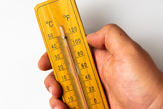 Thermometer in a hand